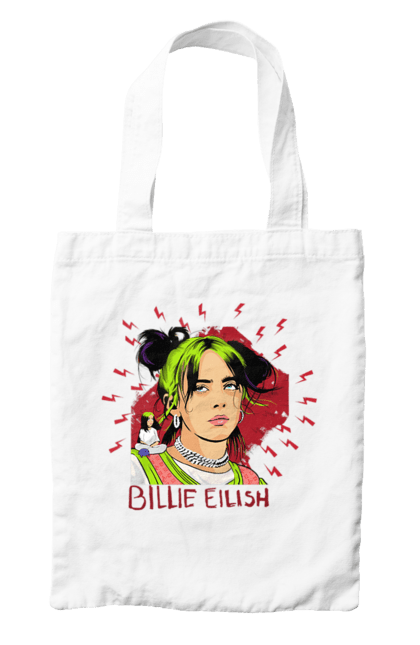 Сумка з принтом "Біллі Айліш". Біллі айліш, логотип біллі айліш, принт біллі айліш, співачка біллі айліш. 2070702