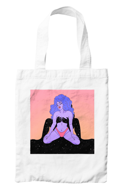 Сумка з принтом "Фіолетова Дівчина В Трусиках". Інопланетянка, у трусах. 2070702