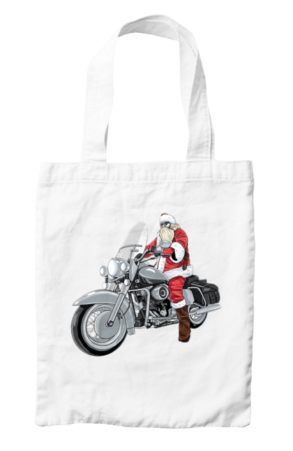 Сумка з принтом "Санта На Мотоциклі". Мотоцикл, новий рік, санта, свято. 2070702