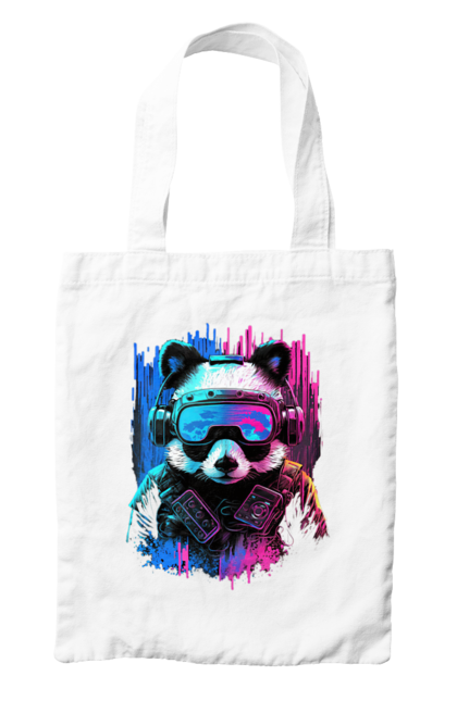 Сумка з принтом "Панда в VR шолом". Віртуальна реальність, гік, панда, персонаж, шолом. 2070702