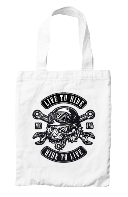 Сумка з принтом "Жити, Щоб Їздити, Тигр". Їздити, мопед, тигр. 2070702