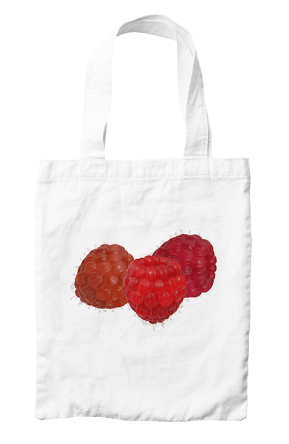 Сумка з принтом "Малина". Веган, вегетаріанець, делікатес, дієта, їжа, літо, малина, плід, смачно, стигла, червона, ягода. 2070702