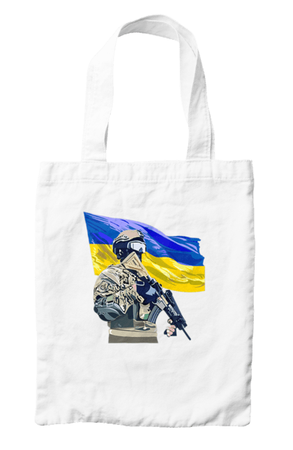 Сумка з принтом "ЗСУ | Прапор". Війна, герб, збройні сили україни, зсу, патріотична, прапор україни, русский военный корабль, україна, українська символіка, флаг. 2070702