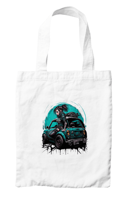 Сумка з принтом "Кіберпанк дівчина". Арт, графіка, дівчата, ігри, кіберпанк, малюнок. 2070702