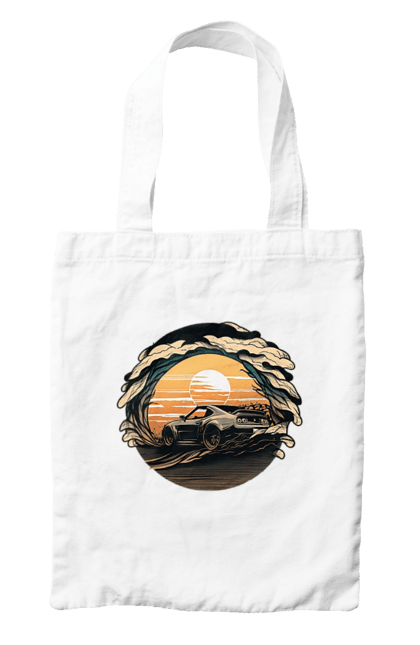 Bag with prints Dodge at sunset. Car, cars, dodge. 2070702