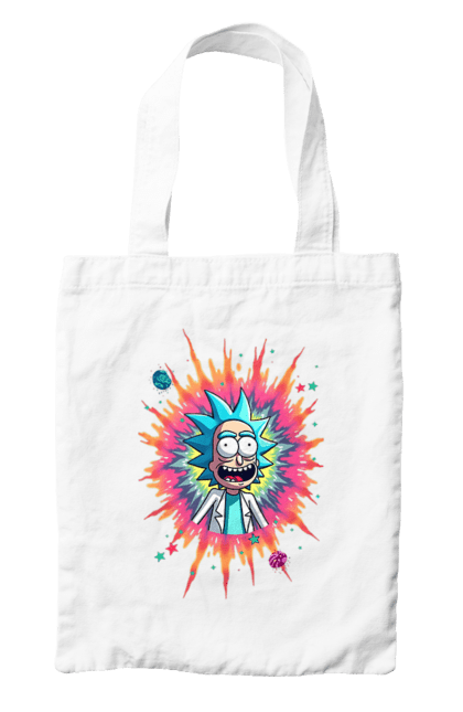 Bag with prints Rick and Morty. Adventures, black humor, cartoon, rick, rick and morty, sci-fi, tragicomedy. 2070702