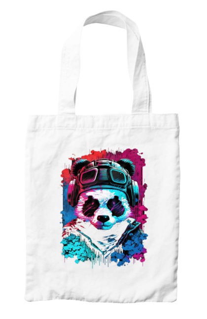 Сумка з принтом "Панда в VR шолом". Віртуальна реальність, гік, панда, персонаж, шолом. 2070702