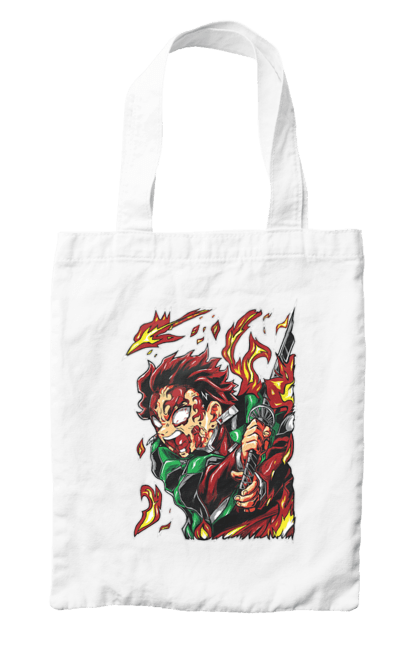 Сумка з принтом "Винищувач Демонів Танджіро". Demon slayer, kamado tanjiro, kimetsu no yaiba, аніме, винищувач демонів, манга, танджіро, танджіро камадо. 2070702