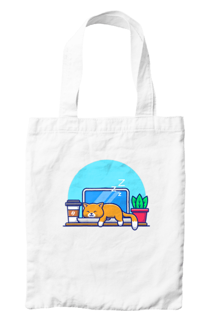 Сумка з принтом "Кіт програміст". Angular, c, css, html, it, javascript, jquery, php, python, react, svelt, vue, айтишник, айті, гумор, код, кодувати, прогер, програміст, програмісти, ти ж, ти ж програміст, тиж програміст. 2070702