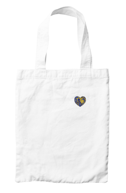 Сумка з принтом "Серця незламних". Жрвто синій, незламні, серце, символіка, україна. 2070702