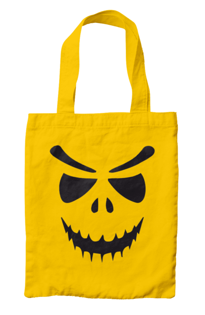 Bag with prints Halloween pumpkin face. Costume, halloween, holiday, october, october 31, pumpkin, scary, sweets, trick or treat. 2070702