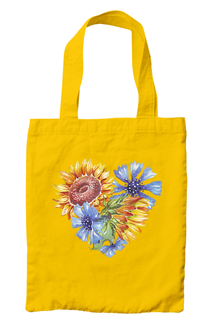 Сумка з принтом "Серце соняшники та фіалки". Квіти, люблю україну, любов, серце, соняшник, україна, фіалки. 2070702