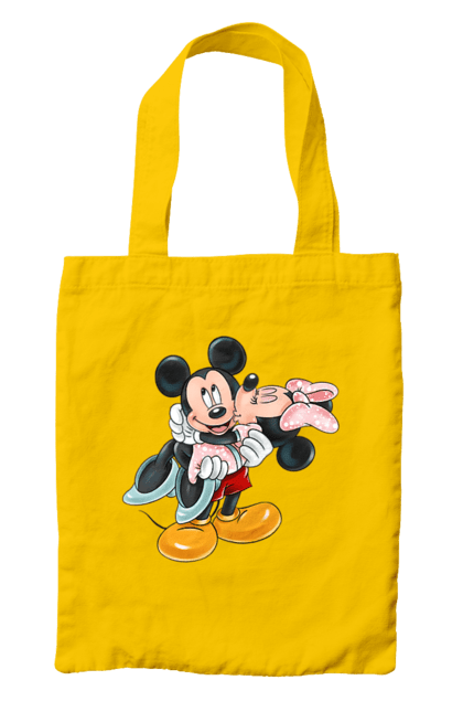 Bag with prints Mickey Mouse and Minnie Mouse. Cartoon, disney, mickey, mickey mouse, minnie mouse. 2070702