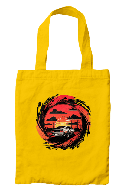 Сумка з принтом "Феррарі на заході сонця". Авто, автомобіль, машини, феррарі. 2070702