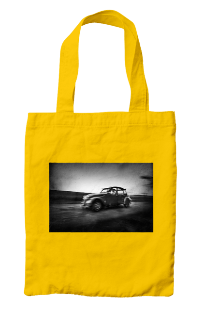 Сумка з принтом "Ретро машина чб". Авто, ретро, ретро машина, чорно біла машина. 2070702