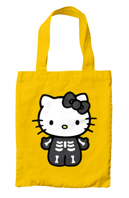 Сумка з принтом "Хелло Кітті Хелловін". Halloween, hello kitty, zombie, бренд, зомбі, кошеня, персонаж, скелет, хелло кітті, хелловін. 2070702