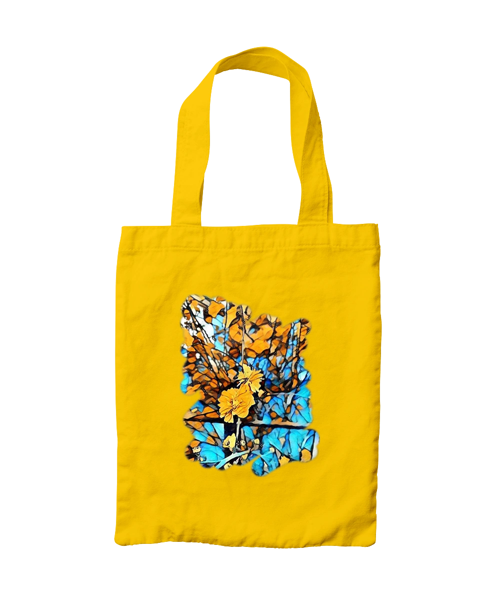 Yellow flowers on a blue background