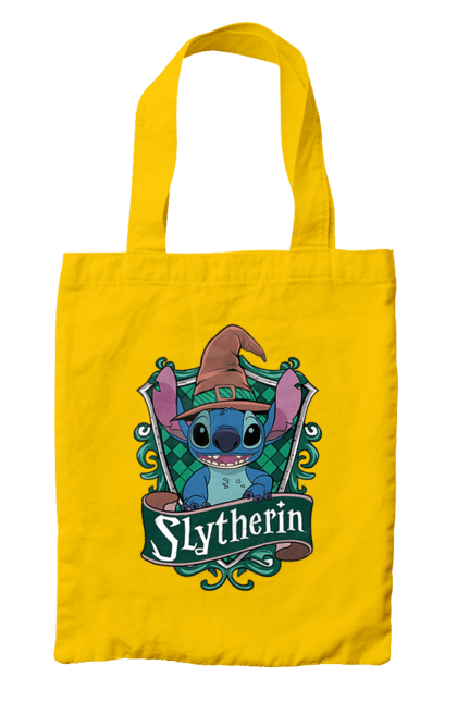 Bag with prints Stich Slytherin. Faculty, franchise, harry potter, hogwarts, slytherin, stich. 2070702