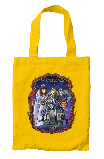 Bag with prints Beetlejuice. Beetlejuice, comedy, ghost, horror, movie, tim burton, warner bros. 2070702