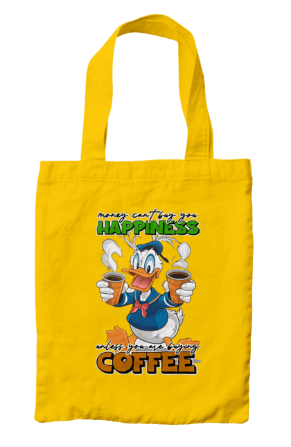 Bag with prints Donald Duck Coffee. Animated series, cartoon, coffee, cup, disney, donald duck. 2070702