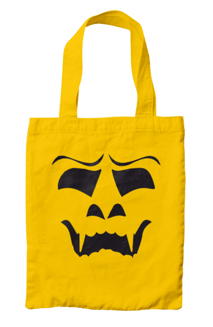 Bag with prints Halloween pumpkin face. Costume, halloween, holiday, october, october 31, pumpkin, scary, sweets, trick or treat. 2070702