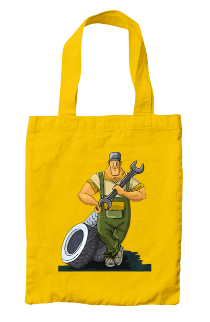 Сумка с принтом Автомастер. Гаечный ключ, колеса, профессия. 2070702