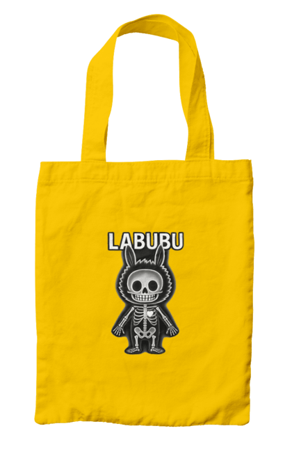 Сумка з принтом "Лабубу". Анатомія, кістки, лабубу, миложутко, мінімалізм, рентген, серце` що світиться, скелет, череп, чорнобіле. 2070702