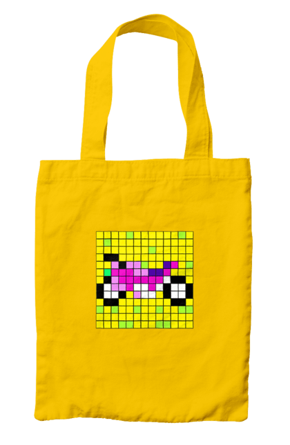 Bag with prints Pixel Bike. Bike, bright, color, motorcycle, pixel. 2070702