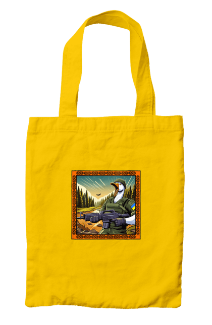 Сумка з принтом "Гусячий десант". Біологічна зброя, бойові гуси, військовий гусак, гусячий десант, зброєні сили, прапор, символіка, україна. 2070702