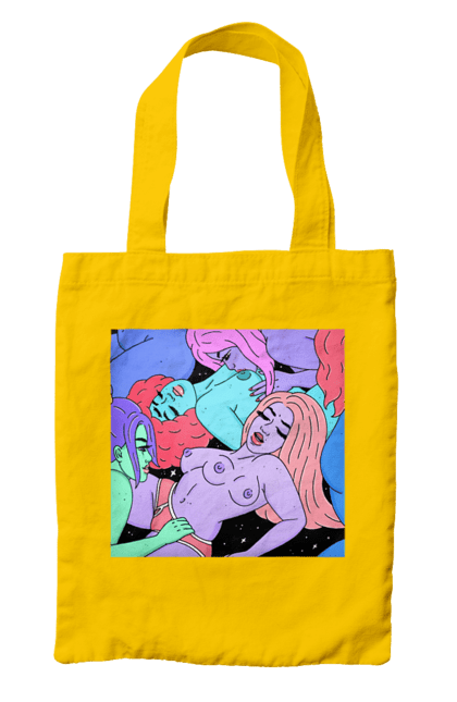 Сумка з принтом "Дівчата Інопланетянки". Дівчата, інопланетянки, космос, різнокольорові. 2070702