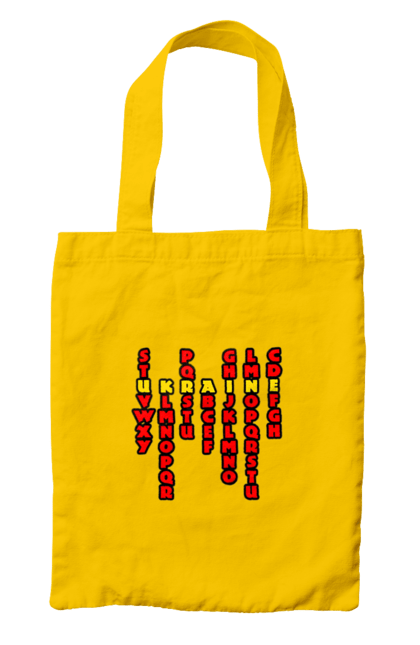 Bag with prints Ukraine. Alphabet, author`s print, inscription, latin, letters, text, ukraine. 2070702