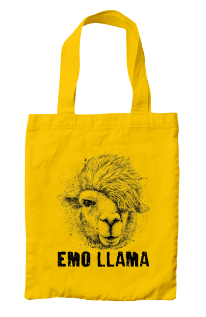 Сумка з принтом "Емо Лама". Alpaca, animals, distressed, emo, funny, llama, vintage, емо, лама. 2070702