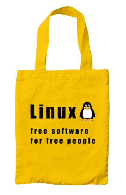 Сумка з принтом "Linux Вільний Для Вільних". Linux, адміністратор, айті, айтішник, безкоштовна, безкоштовно, вільна, доступність, незалежність, операційна система, ос, пінгвін, програміст, програмне забезпечення, свобода, сервер, сисадмін, система, системний адміністратор, софт, текст, чорний. 2070702