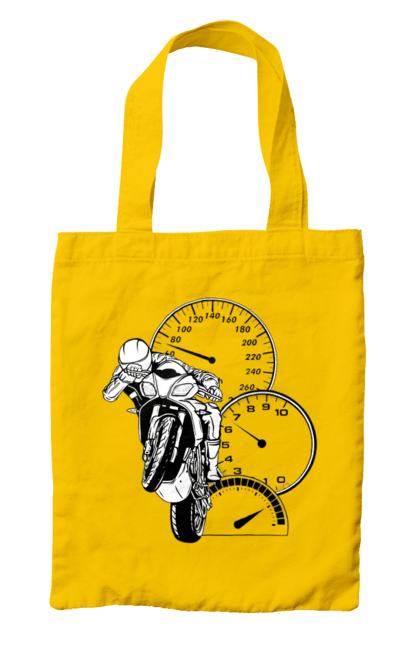 Сумка з принтом "Мотоцикл Швидкість Чорний". Мото, мотоцикл, розгін, швидкість. 2070702
