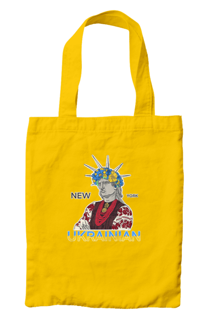 Сумка з принтом "UA & NY". Вишиванка, вінок, нью йорк, статуя свободи, україна. 2070702