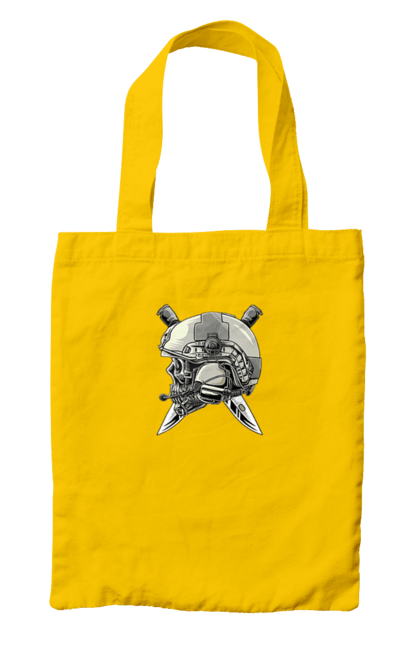 Сумка з принтом "Череп пілота". Військовий, захисник, ніж, пілот, череп, шолом. 2070702