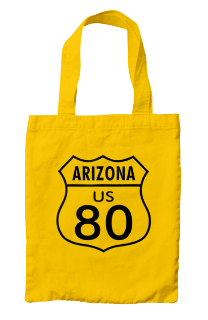 Bag with prints Route 80. Bike, biker, biker club, bikers club, brother, brutal, dude, hot asphalt, hot horse, hot rod, motorcycle, motorcyclist, real man, road 50, road 66, road 80, roads of america, roads of ukraine, roads we choose, speed, take, thirst for speed. 2070702