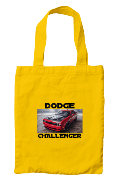 Bag with prints Dodge challenger. An american legend, auto, car, classic car, cult car, dodge challenger, oil car, powerful car. 2070702