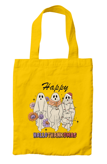 Bag with prints Halloween Ghost. Costume, ghost, halloween, holiday, october, october 31, scary, sweets, trick or treat. 2070702