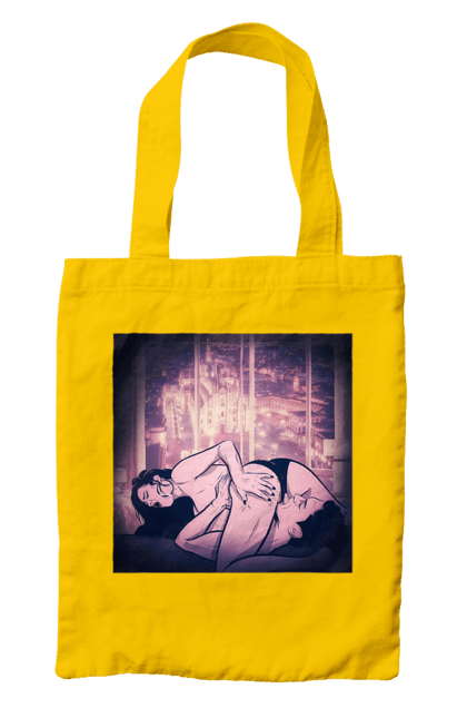 Сумка з принтом "Дорослі Ігри На Тлі Міста". Гола, кохання, лизати, трусики. 2070702