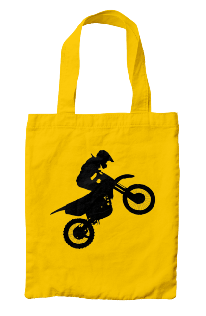 Сумка з принтом "Силует Мотоцикліста". Мотоцикл, мотоцикліст, шолом. 2070702