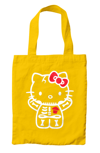 Сумка с принтом Хелло Китти Хэллоуин. Halloween, hello kitty, zombie, бренд, зомби, котенок, персонаж, скелет, хелло китти, хэллоуин. 2070702