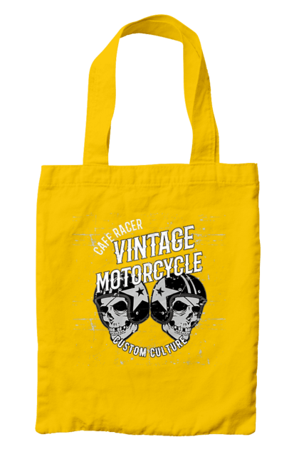 Сумка з принтом "мото вантажу". Вінтаж, мото, череп, шолом. 2070702