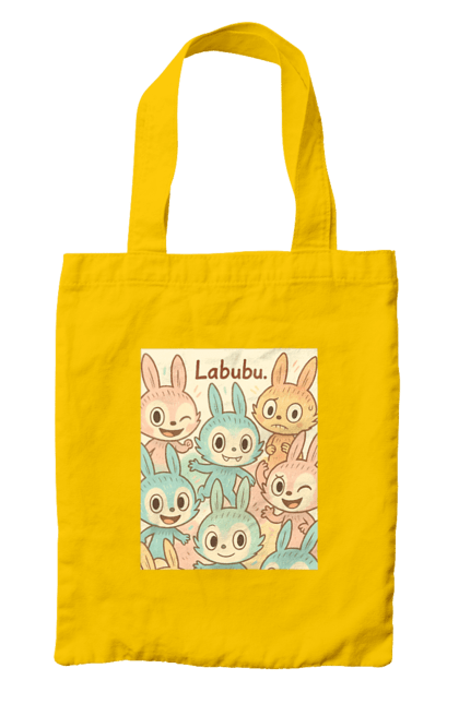 Сумка з принтом "Лабубу". Безтурботно, грайливо, дизайнперсонажу, каваї, лабубу, милі мистецтво, ніжні відтінки, пастельніквіти, стиль мультфільму, чарівно. 2070702