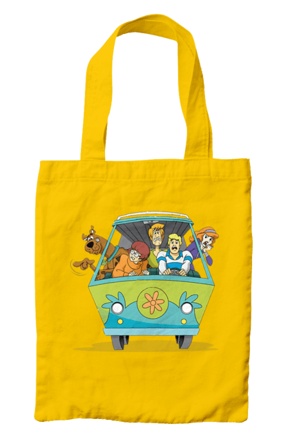 Bag with prints Scooby Doo Machine. Car, cartoon, dog, scooby doo. 2070702