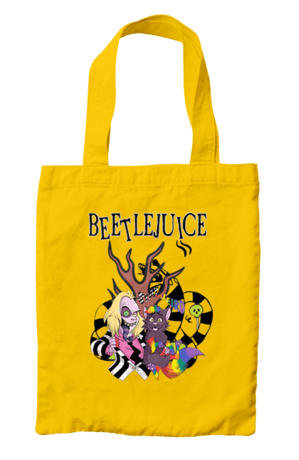 Bag with prints Beetlejuice. Beetlejuice, comedy, ghost, horror, movie, tim burton, warner bros. 2070702