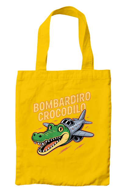 Сумка з принтом "Bombardino Crocodilo". Bombardino, bombardino crocodilo, crocodilo, бомбардиро крокодило, бомбардіно крокоділо, крокодил, крокодил літак, крокодил мем, мем бомбардине крокодило, меми. 2070702