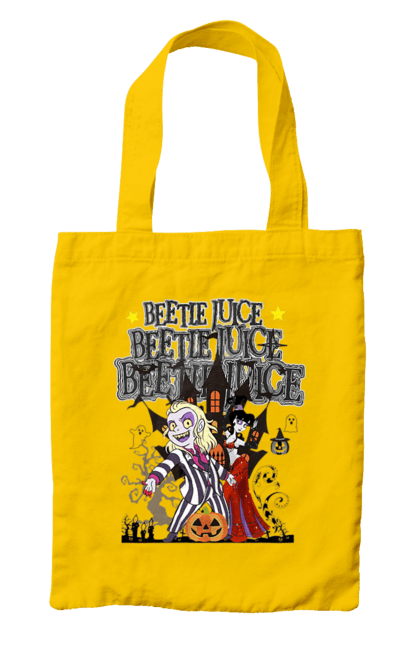 Bag with prints Beetlejuice. Beetlejuice, comedy, ghost, horror, movie, tim burton, warner bros. 2070702