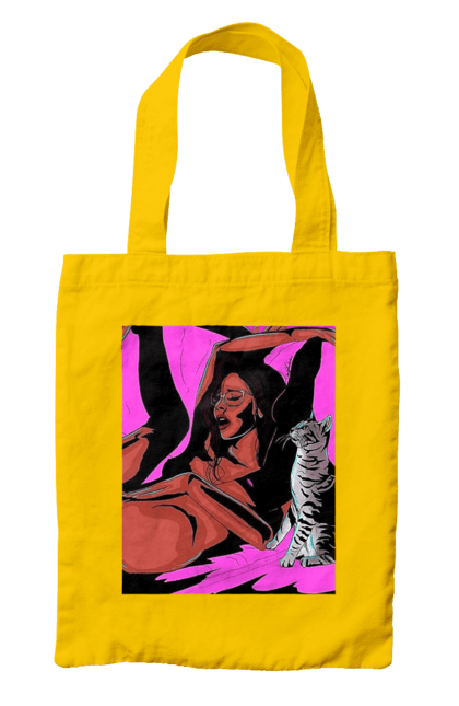 Сумка з принтом "Дівчина Отримує Задоволення". Гола, задоволення, кішка, пристрасть. 2070702