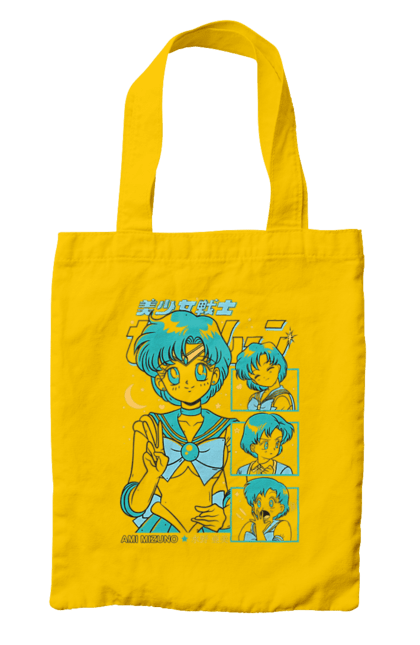 Сумка з принтом "Сейлор Мун Меркурій". Ami mizuno, sailor mercury, sailor moon, амі мідзуно, аніме, драма, махо-сьодзьо, сейлор меркурій, сейлор мун, серіал. 2070702